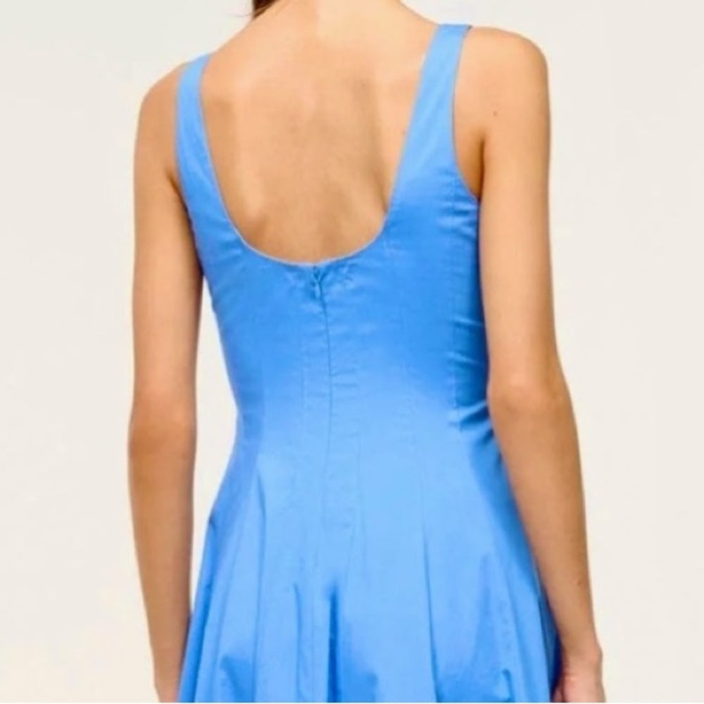 NWT Staud Wells Midi Dress Cornflower 🌟 Very Rare 🌟 - Picture 6 of 14